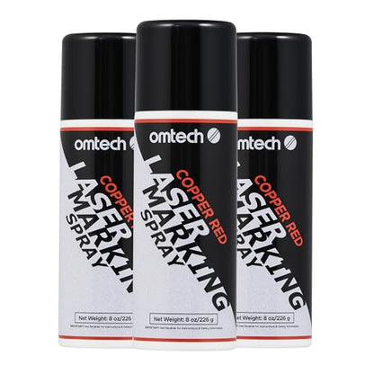 OMTech Laser Marking Spray, 3pcs 8oz, Red Marking for CO2 Laser on Metal - color: 8 OZ -- Red, size: 3 Pcs