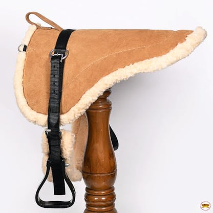 HILASON Western Horse Suede Leather Bareback Pad | Breast Collar and Girth Saddle Pads Baretek Riding for Horses