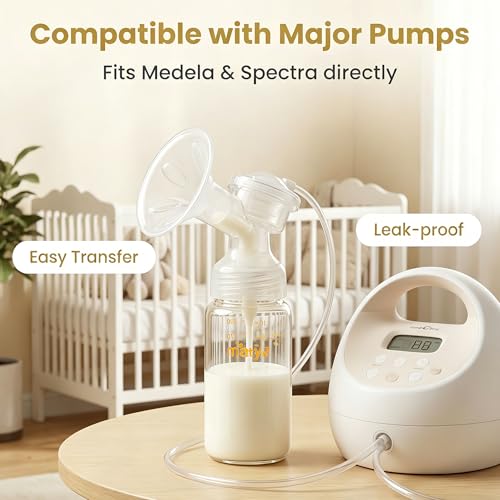 Matyz Glass Breastmilk Storage Set, 4 Pack 10oz, Compatible with Spectra Medela Philips Avent Pumps, Wide-Mouth Leakproof Containers for Freezing & Feeding, BPA-Free (Green Lids) - color: [4 Pack] Green Lids - 10 Ounce Borosilicate GLASS Bottle