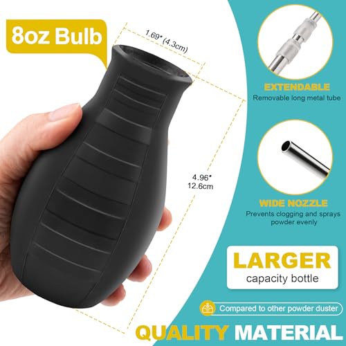 Sbestily Diatomaceous Earth Bulb Duster Powder Applicator, with Long Tubes | Extension Nozzle from 5'' to 22", Garden & Indoor, Large Wasp Insect Treatment Spreader / Puffer/ Spray Bottle