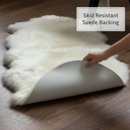 Premium Sheepskin Rug 2X6 Runner for Bedside- Fluffy Throw & Chair Cover - color: Natural (Yellow Undertones), size: 2' x 6' (Natural)