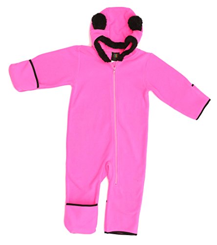 Just Love Fleece Baby Girl Bunting Pram Snowsuit - color: Fuchsia / Black, size: 3-6 Months