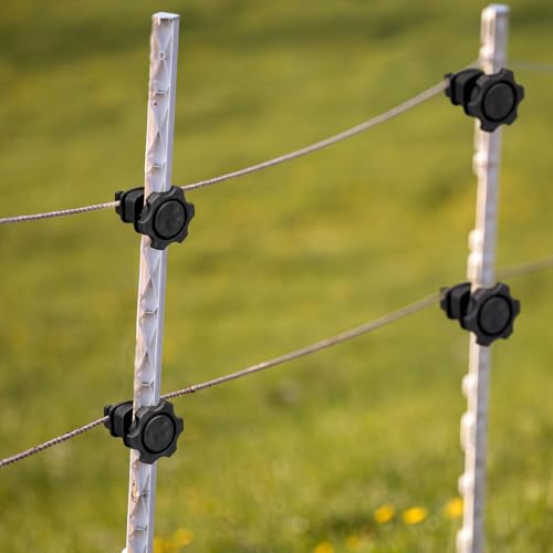 Frienda 100 Pcs Electric Fence Wire Insulators, Screw Round Post, Black - color: Black