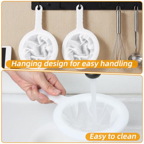 2Pcs Fine Nylon Mesh Strainer, 100/300 Fine Mesh Sieve with Handle