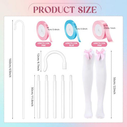 Jiuguva Halloween Costume Accessory Plastic Prop Staff Cane Women's Halloween Shepherd's Crook Costume Set - color: White