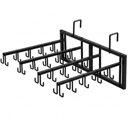 40 Hook Horse Tack Rack Heavy Duty Metal Bridle Organizer with 4 Swivel Arms, Wall Mount & Stall Rail Hanging Storage for Bridles Halters Reins Equestrian Barn Stable Equipment