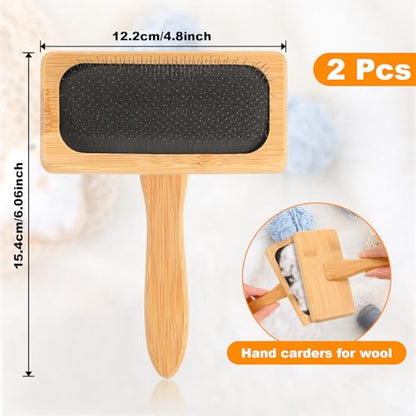 2 Pcs Wool Carders, Hand Carders for Wool Needle Felting Brush Needle Felting Carding Brushes Tools for Craft Felt Project(Black)