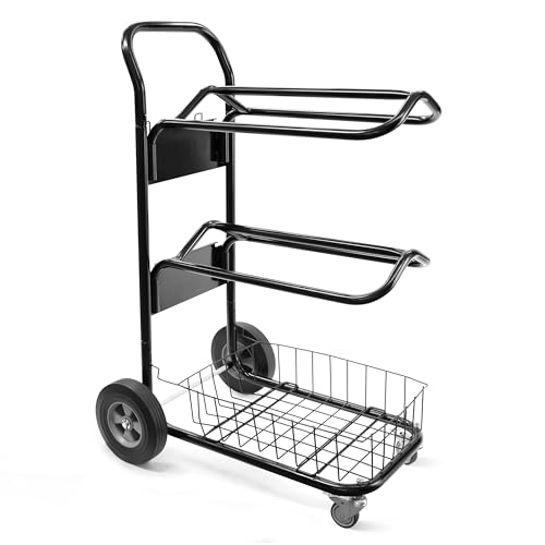 Homestead 220 Lbs Rolling Saddle Rack Cart with Basket – Heavy Duty Saddle Stand for Western Horse Gear, Organizers and Storage for Tack Room, Bridle, Horse Lovers, Cowboy - 3 Tier Saddle Rack Carts - size: 220 Lbs