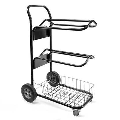 Homestead 220 Lbs Rolling Saddle Rack Cart with Basket – Heavy Duty Saddle Stand for Western Horse Gear, Organizers and Storage for Tack Room, Bridle, Horse Lovers, Cowboy - 3 Tier Saddle Rack Carts - size: 220 Lbs