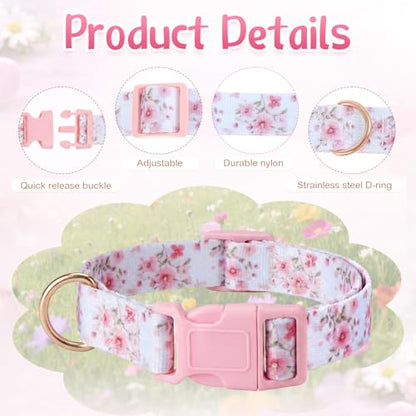 Copper Bell Goat Collar, Pink Flower Girly Style for Pygmy Goats and Lambs