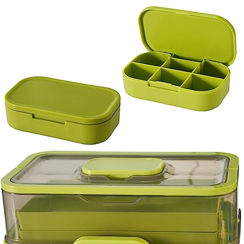 AnRui 3 Tier Medicine Storage Organizer Box, Plastic Empty First Aid Kit Container Emergencies Family Medical Case Multipurpose Box with Portable Handle for Home, Travel, Camping, Hiking, School