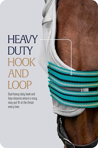 Equinavia Algard Soft Mesh Horse Fly Mask with Ears, 45 SPF UV Protection - color: Light Blue, size: Warmblood