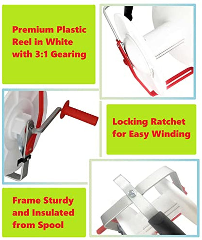 2 PACK 3:1 Geared Electric Fencing Standard Reel - size: 0 feet x 2 standard reel