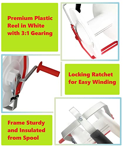 2 Pack 3:1 Geared Electric Fencing Standard Reel - size: 0 feet x 2 standard reel