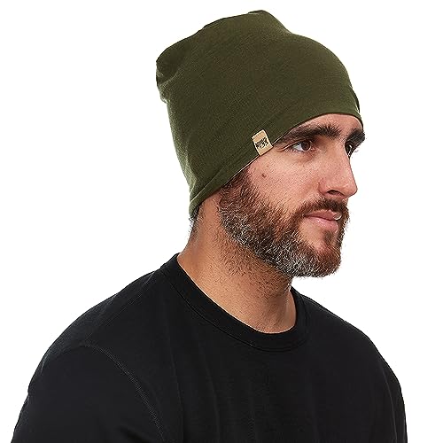 Minus33 Merino Wool Micro Weight Reversible Beanie - color: Tan 499 / Olive Drab