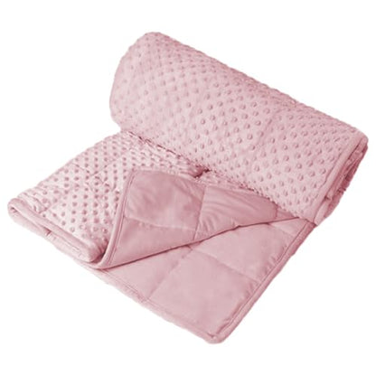 ALANSMA Reversible Weighted Blanket for All Season, Luxury Velvet, Warm and Cool, Adult Pink 7Lb Weighted Blanket, Enjoy Sleeping Anywhere(Pink,40"x60" 7lbs) - color: Pink, size: 40''x60'' 7lbs