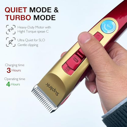 Dog Clippers for Grooming for Thick Heavy Coats, 4 Blade (1/3/6/9mm)
