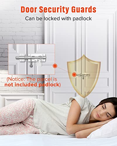 Heavy Duty Slide Bolt Gate Latch Hardware, 6.3 Inch, Silver - color: Silver - 1 Pack
