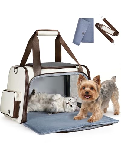 Homespon 34.5L Soft-Sided Cat Dog Carrier, Airline Approved Pet Bag - color: Brown