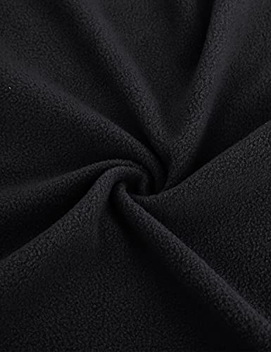 Hibelle Women's Outdoor Full-Zip Thermal Fleece Jacket with Pockets - color: 201-black, size: Large