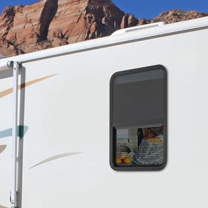 RV Window, 24" X 36" Universal RV Window Vertical Slide W/Trim Ring, Vertical Sliding Glass Window with Screen Window for Cargo, Horse Trailer, Marine Camper Window Replacement (24" X 36") - size: 24" X 36"