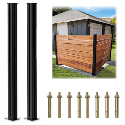 45" Aluminium Privacy Fence Corner Post, 2 Pack - color: 2 Pack 90 Degree