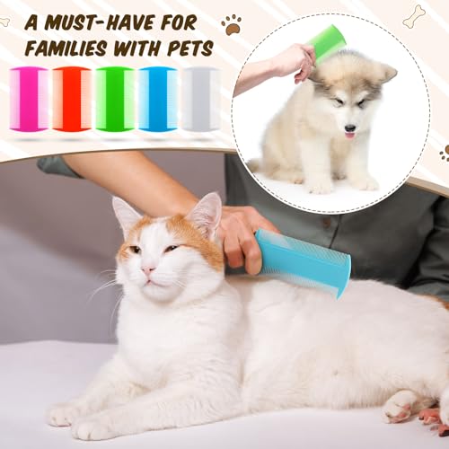 Hushee 100 Pcs Pet Flea Lice Combs Double Sided Fine Tooth for Cat Dog