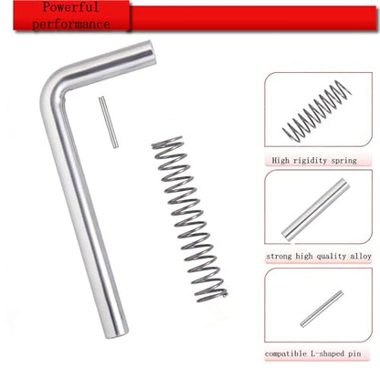 2PCS Spring Loaded Latch pin,Spring gate Latch with Screws [ 2mm (0.08in) Thick, pin Diameter 10mm(0.4in), Length 12.7mm(5in) ],Barrel Bolt latches,Door pin Lock ,Trailer ramp latches - size: 2*Alloy-M10*5in-silver
