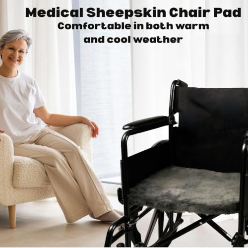 Natural Medical Sheepskin Pad, Non-Slip Back, Charcoal, 17 x 17 in, 2 Pack - color: Charcoal Grey, size: 17x17 Inch (Pack of 2)