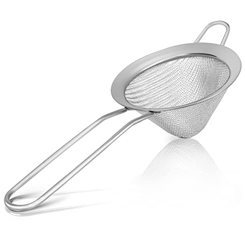 Fine Mesh Strainers Reinforced Anti-Break Handle Drink Tea Strainer Sliver - color: Silver