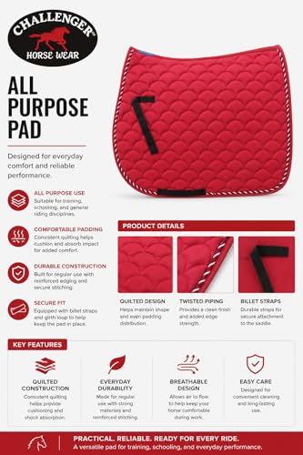 Horse Saddle Pad English Quilted Contoured All-Purpose Trail 72TS02