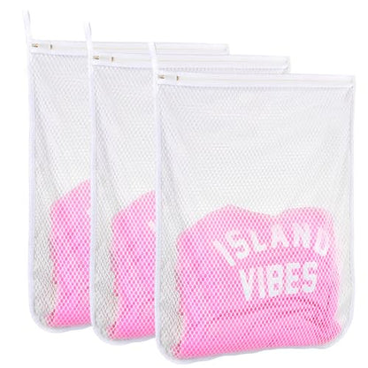 3 pcs Durable Honeycomb Mesh Laundry Bags for Delicates 3 Large (16" x 19") - size: 3 Large