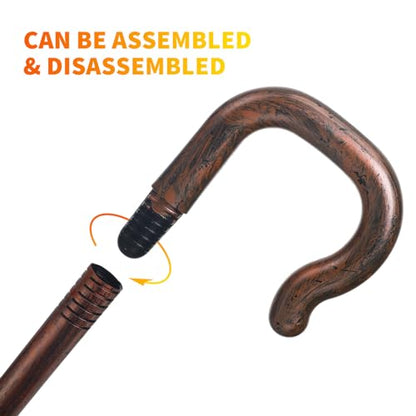 Lurrose Halloween Decorations Shepherds Costume Crook Staff Antique Walking Cane Shepherd Like Hook Cane Halloween Prop Stick Biblical Costume for Halloween Costume Accessory