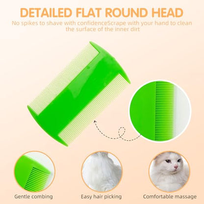 HESSION 6 Pack Flea Lice Combs Removal Dandruff Comb with Metal Teeth Double Sided Fine Combs Metal Teeth Flea Lice Combs for Pets Kids Adults (Random) - color: Random