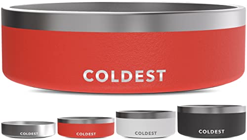 Coldest Dog Bowl - Anti Rust Metal, Non Slip, 3 Layers Insulated Stainless Steel Dog Bowls - Spill Proof & Heavy Duty - Water Bowl for Dogs, Cats & Pets, Dish Washer Safe (42 oz, Crimson Red) - color: Crimson Red, size: 42 oz
