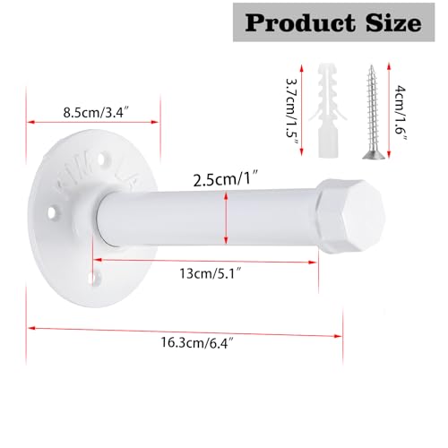 Sumnacon Wall Mounted Clothes Rack for Wardrobe, 2Pcs 5.9 Inch, White - color: White, size: 6 Inch