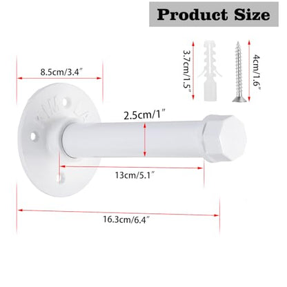 Sumnacon Wall Mounted Clothes Rack for Wardrobe, 2Pcs 5.9 Inch, White - color: White, size: 6 Inch