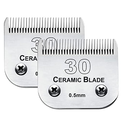30 Blade Dog Grooming Blades Compatible with Andis/Wahl/Oster Dog Clippers - color: 2pc 30:1/50''(0.5mm)
