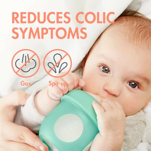 Boon Nursh Reusable Silicone Pouch Baby Bottles - Slow Flow Nipple - Silicone Baby Bottle Pouch and Nipple - Baby Feeding Essentials - Mint - 0-3 Months - 3 Count - 4 Ounce - color: Mint, size: 4 Ounce (3 Count)