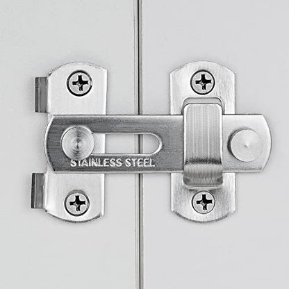 2 Packs Brushed Nickel Stainless Steel Barn Door Latch flip Door Latch_S | Suitable for Sliding Door,Garden Gates,French Door,Fence Gates,Closet,Drawer,Wine Cabinet,Pet Cage