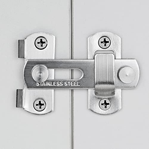2 Packs Brushed Nickel Stainless Steel Barn Door Latch flip Door Latch_S | Suitable for Sliding Door,Garden Gates,French Door,Fence Gates,Closet,Drawer,Wine Cabinet,Pet Cage