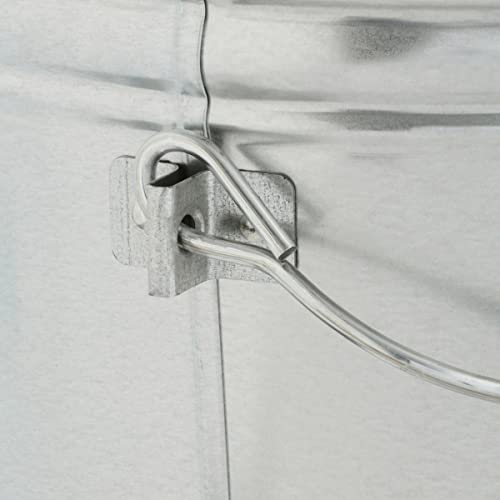 Metal Trash Can with Locking Lid, 6 Gallon Galvanized Steel Bucket - color: Silver