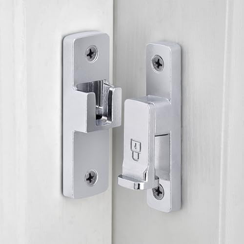 Silvery 90 Degree Barn Door Lock ，Right Angle Door Lock Latch - color: Silvery_90 Degree