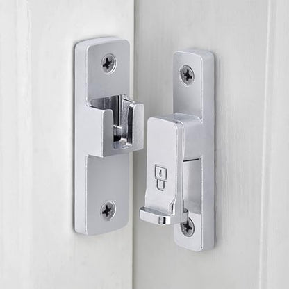 Silvery 90 Degree Barn Door Lock ，Right Angle Door Lock Latch - color: Silvery_90 Degree