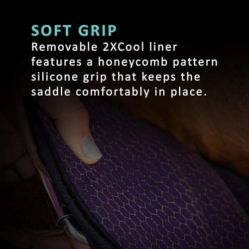 Professional's Choice 2XCOOL Cinch | Cooling Minerals Infused in Liner | V-Shaped Design for Pressure Distribution | Extra Padding to Prevent Pinching | Honeycomb Silicone Soft Grip - color: Black, size: 34"