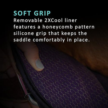 Professional's Choice 2XCOOL Cinch | Cooling Minerals Infused in Liner | V-Shaped Design for Pressure Distribution | Extra Padding to Prevent Pinching | Honeycomb Silicone Soft Grip - color: Black, size: 34"