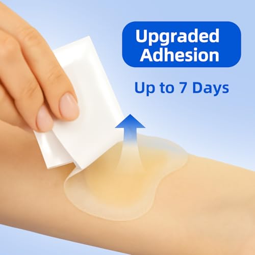 Niceful Hydrocolloid Bandages 4"x4" for Knee, Elbow, 10 Count | Waterproof, Advanced Healing, Extra Thin, Hydrocolloid Dressing Patches, Designed to Fit Joints, for Wounds - size: 4" x 4" (10 Dressings)