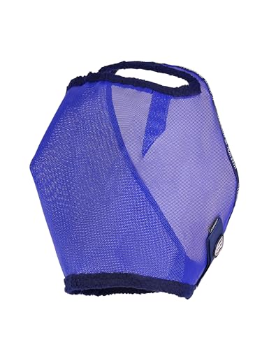 Harrison Howard All Round Mesh Horse Fly Mask UV Protective with Fleece Padded Edging Deep Navy XL - color: Deep Navy, size: X-Large (Warmblood)