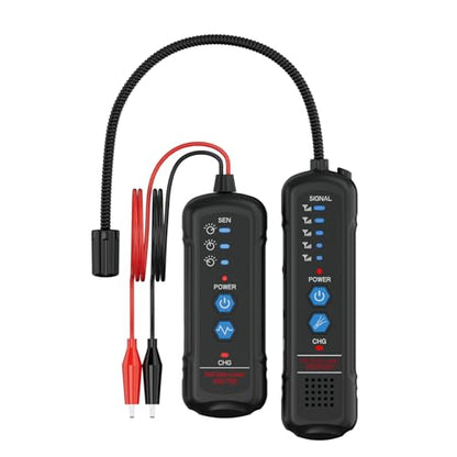 Underground Wire Locator & Cable Tracer - Detect Buried Wires, Power Cables, Telephone Lines, Dog Fence Wires up to 6.5ft Deep, with Adjustable Sensitivity, Headphones & Rechargeable Battery