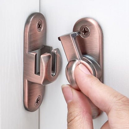 Red Bronze 90/180 Degree Barn Door Latches,Flip Gate Lock - color: Red Bronze